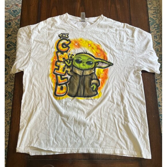 Star Wars Other - Star Wars Baby Yoda Grogru The Child White Short Sleeve T-Shirt Men's XL